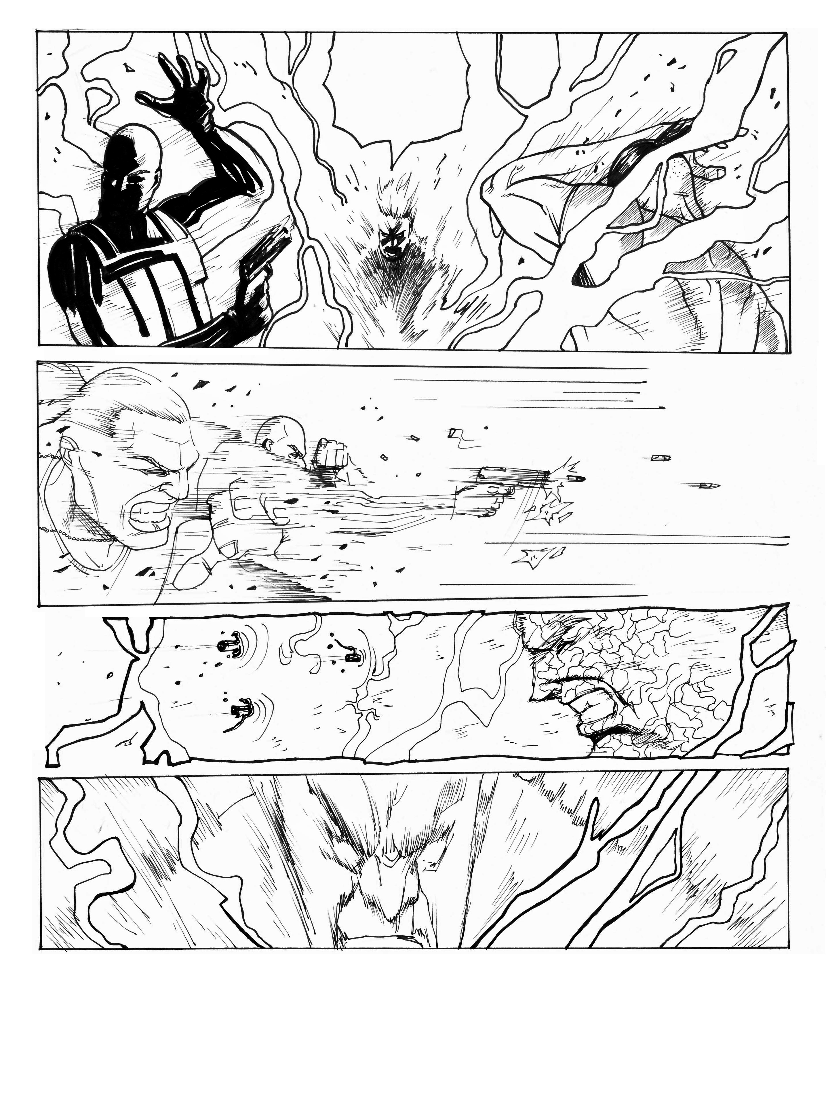 The Exploding Man pencil art