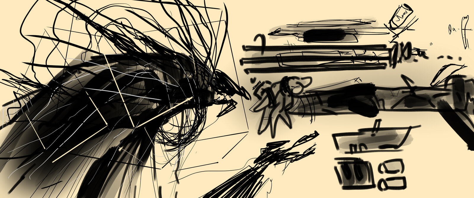 Honeycomb concept art and sketchbook
