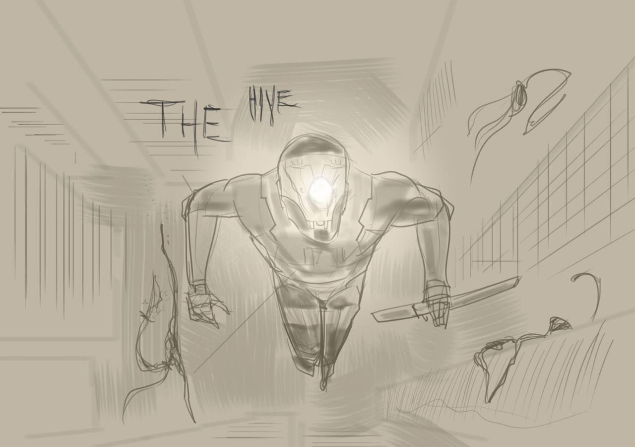 Honeycomb concept art and sketchbook