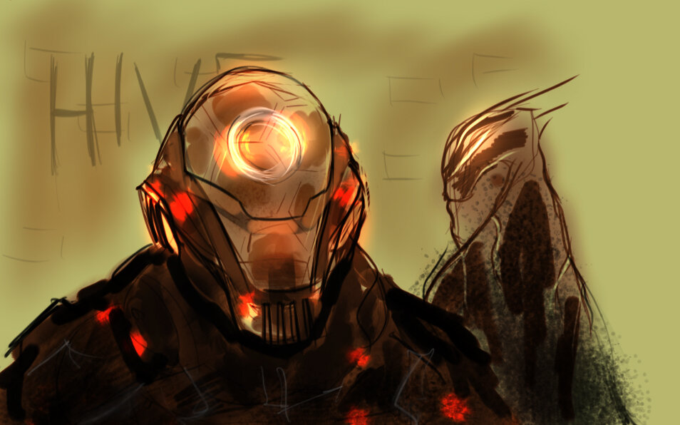 Honeycomb concept art and sketchbook