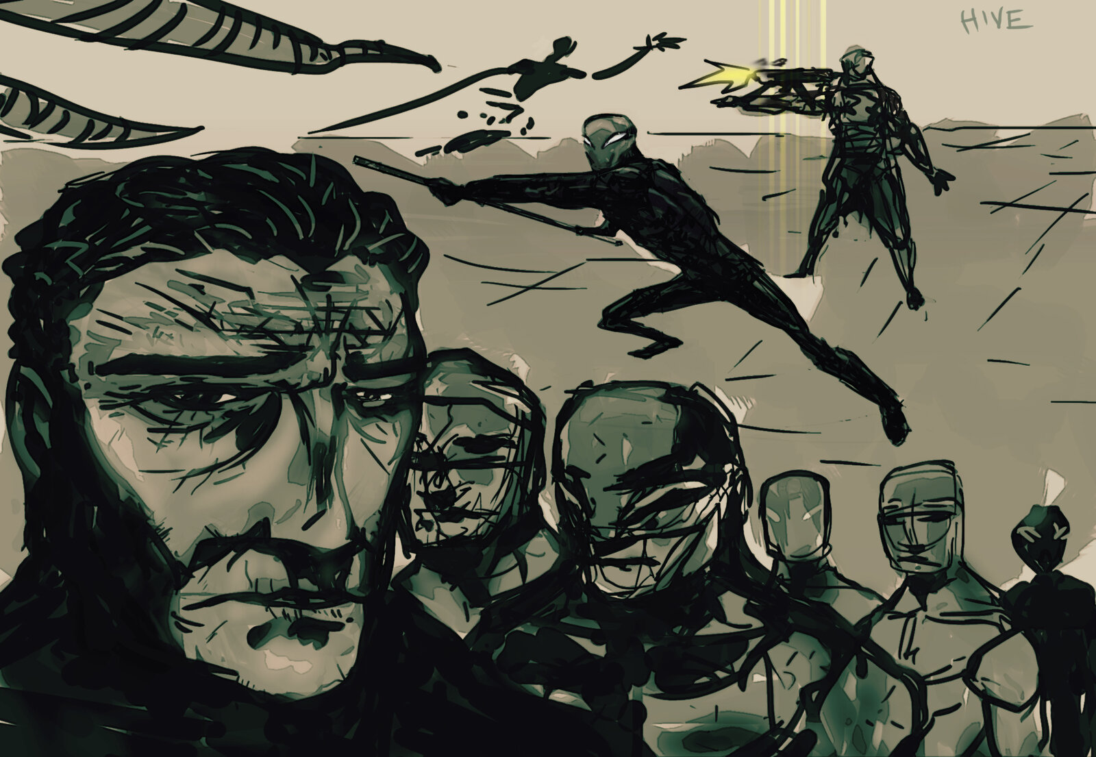 Honeycomb concept art and sketchbook