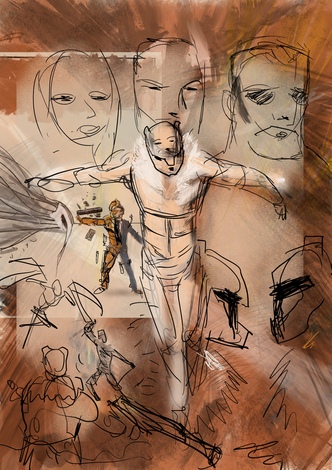 Honeycomb concept art and sketchbook